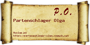 Partenschlager Olga névjegykártya